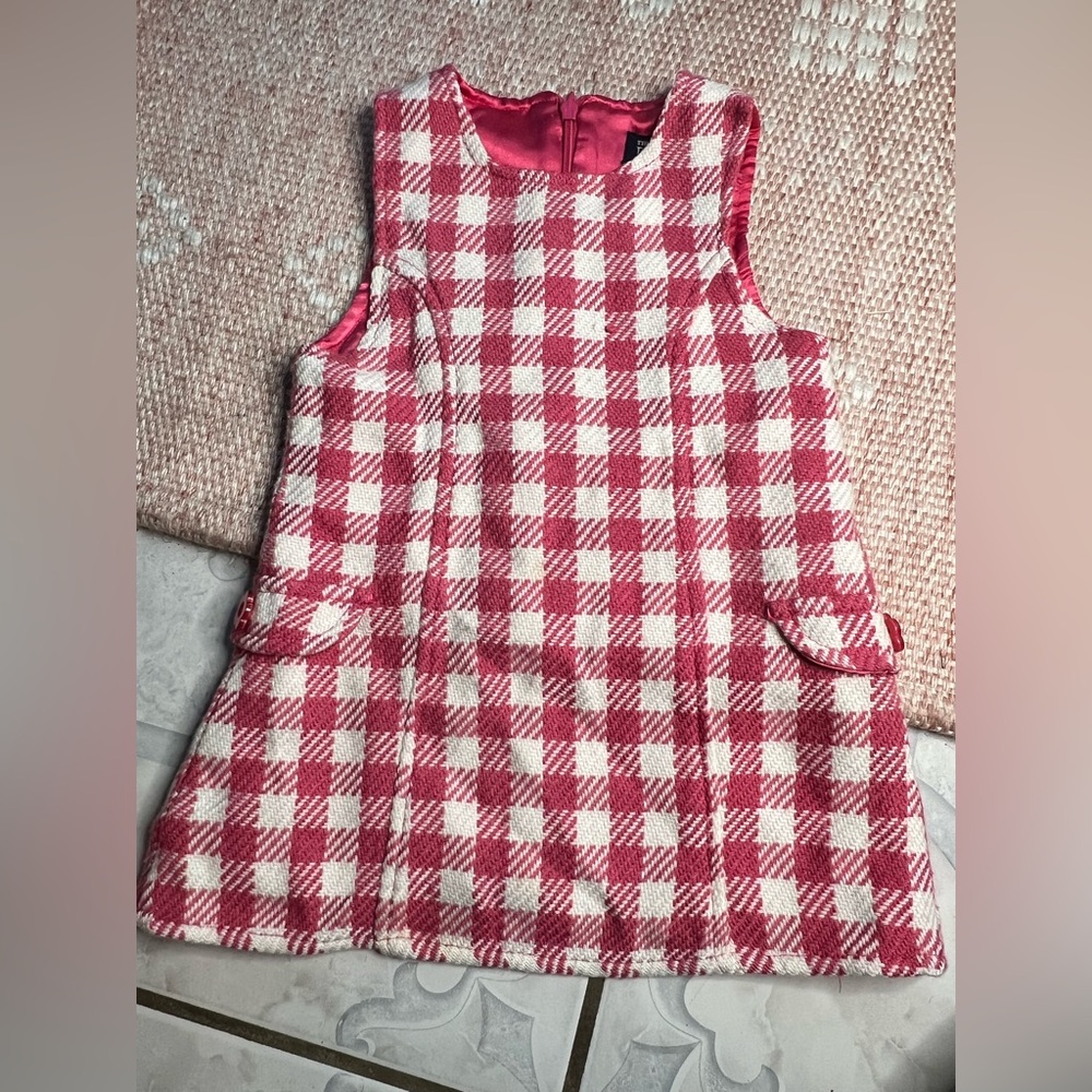 The Children's Place Pink and White Patterned Vintage Dress